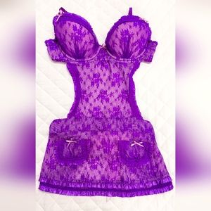 Victoria Secret Lace Apron Lingerie - Size 34C